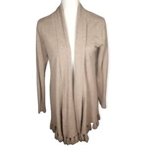 PINK CLOVER BEIGE TASSEL HEM CARDIGAN SZ.S EUC